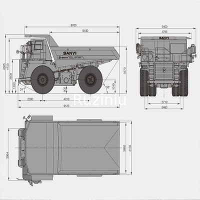 Xe tải tự đổ mỏ SRT55D 480kW 35m3 với tải trọng 55t